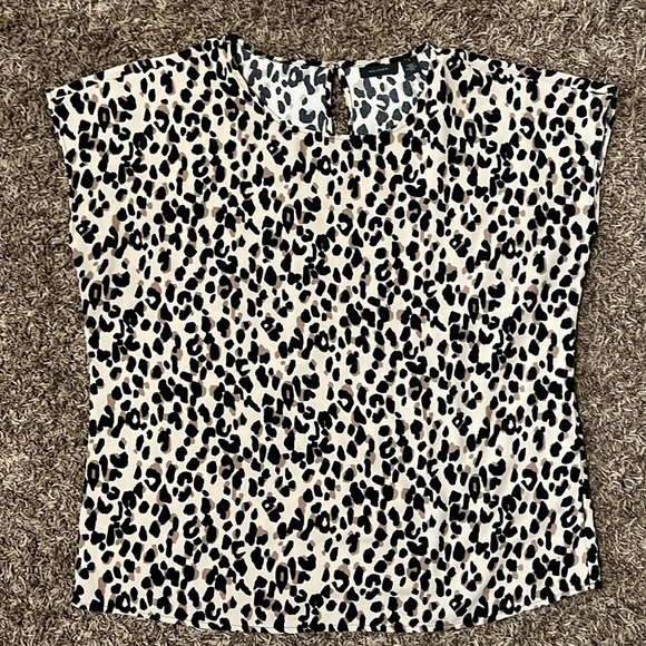 Tan and leopard print blouse - Picture 1 of 3